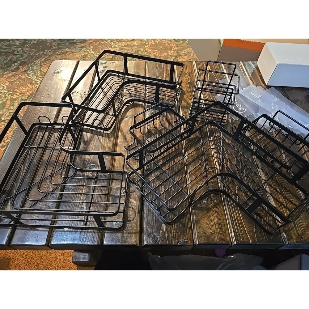 Shower Caddy, 6 Pack Adhesive Bathroom Shelves  3 Corner shells  3 Smaller Shelf